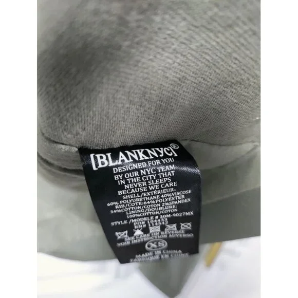 Blank NYC Faux Suede Leather Draped Moto Asymmetrical Jacket Green XS - Picture 6 of 15